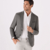 Blazer Com Dois Botoes Masculino Cinza Grafite