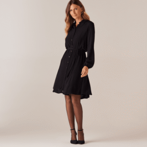 Vestido Manga Longa Com Underwar Feminino Preto