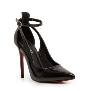 Scarpin Preto Verniz Salto Alto Fino