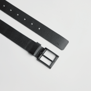 Cinto Couro Liso Desert Com Pesponto Masculino Preto